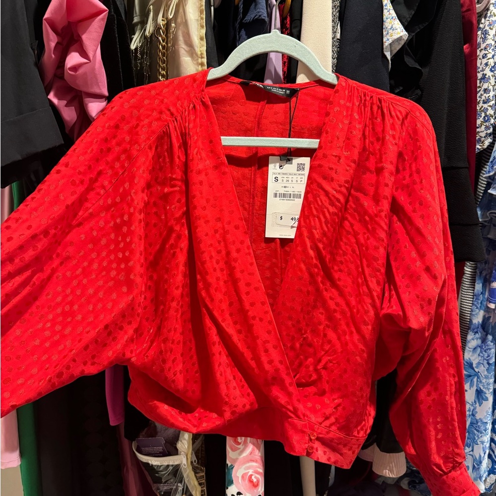 NWT Zara Wrap Top Size S